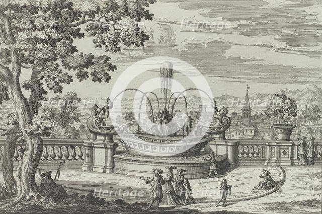 Fontana di Belvedere á Frascati..., 1691 or after. Creator: Giovanni Battista Falda.
