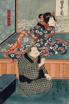 Actors Arashi Otohachi III and Iwai Kumesaburo II, 19th century. Creator: Utagawa Kunisada.