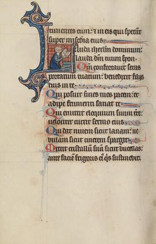 Initial L: A Woman Praying with a Book; Bute Psalter, text and illumination about 1285. Creator: Bute Master.