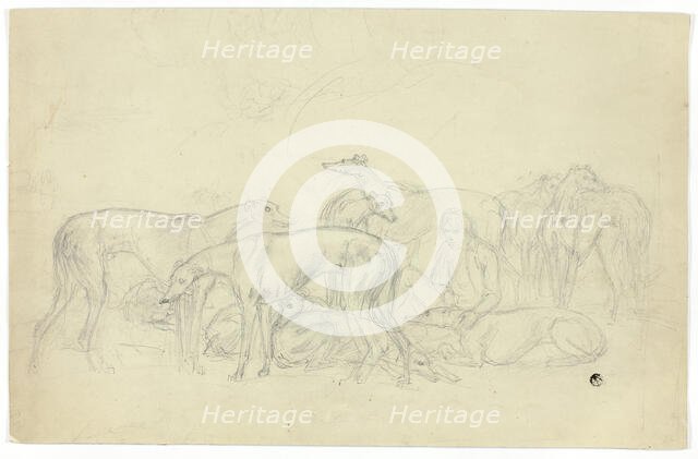 Greyhounds and Their Keeper, n.d. Creator: Sawrey Gilpin.