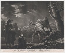 Mr. Garrick in the Character of King Lear (Shakespeare, King Lear, Act 3, Scene 1), 1761. Creator: James McArdell.