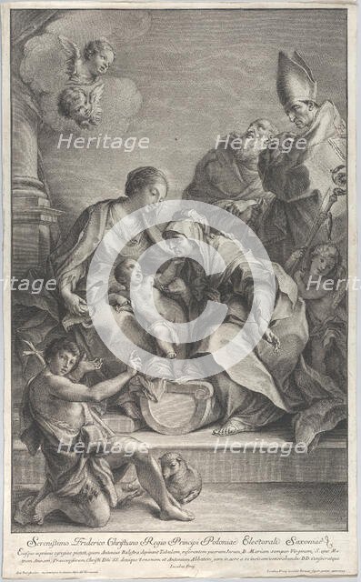 The Virgin and Child with Saints Anne, John the Baptist, Zeno, and Anthony, 1739. Creator: Johann Jakob Frey the Elder.