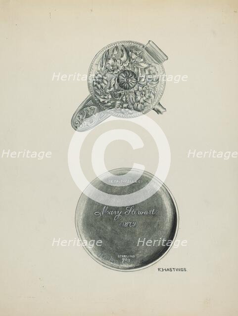 Silver Chocolate Pot, c. 1938. Creator: Florence Hastings.