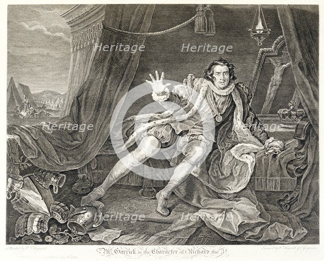 The actor David Garrick in the role of Richard III, 1746. Artist: William Hogarth