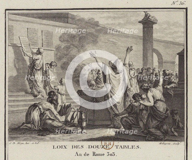 The Law of the Twelve Tables (Leges Duodecim Tabularum or Duodecim Tabulae), 1799.