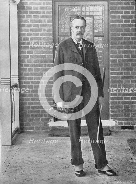 Portrait of the statesman AJ Balfour as a golfer, 1896. Creator: Unknown.