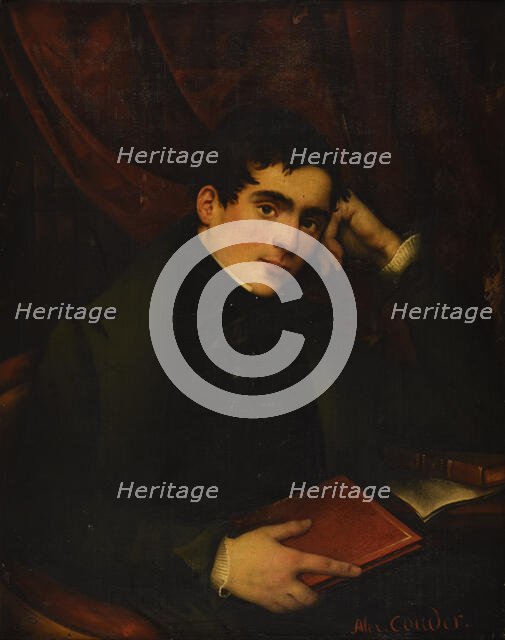 Portrait of Alphonse de Lamartine (1790-1869), . Creator: Couder, Alexandre (1808-1879).