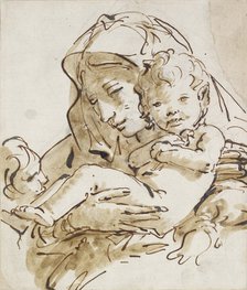 The Virgin and Child with the Infant St John, c1770. Artists: Giovanni Battista Tiepolo, St John the Evangelist.