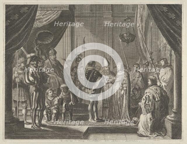 Plate 7: The Marriage of Francisco I de Medici and Johanna of Austria, from Caspar Barlaeu..., 1638. Creator: Pieter Nolpe.