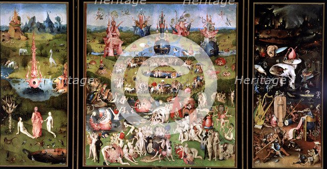  'The Garden of Earthly Delights', complete triptych by Hieronymus Bosch.
