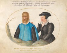 Plate 1: Pedro González (Petrus Gonsalvus) and His Wife, Catherine, c. 1575/1580. Creator: Joris Hoefnagel.