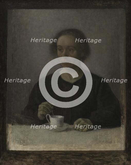 Ida Hammershoi, the Artist's Wife, with a Teacup;Ida Hammershoi, née Ilsted, the Artist's Wife, 1907 Creator: Vilhelm Hammershøi.