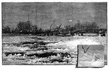 Wintry weather on the Thames: the river at Putney, 1881. Creator: Unknown.