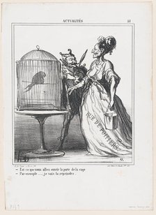 Est-ce que vous allez ouvrir la porte de la cage..., 1870.  Creator: Honore Daumier.