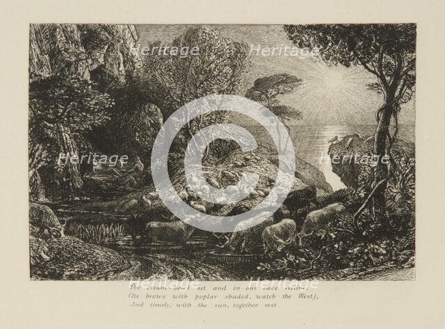 Moeris And Galatea, From Virgil's Eclogues, 1884. Creator: Samuel Palmer.