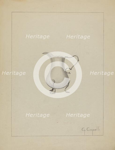 Silver Creamer, 1935/1942. Creator: Giacinto Capelli.