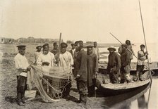 Fishmen on the Lake Zaisan, 1909. Creator: Nikolai Georgievich Katanaev.