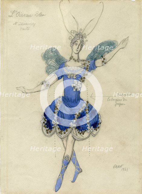 Bluebird. Costume design for the ballet Sleeping Beauty by P. Tchaikovsky.