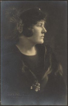 Portrait of a Woman in Fur Cape, 1907-1924. Creator: Louis Fleckenstein.