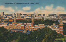 'The University of Tampa and Skyline of Tampa, Florida', c1940s. Artist: Unknown.