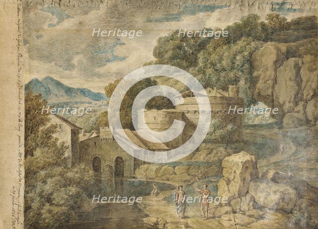 Landscape with Fortifications, 1836. Creator: John Wilhelm Nahl.