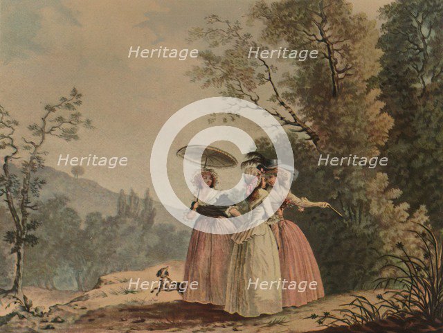 'La Graces Parisiennes Au Bois De Vincennes', 1790, (1913). Artist: Jean-Baptiste Chapuy.