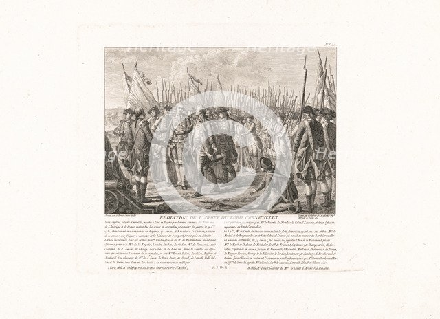 The surrender of the British Army at Yorktown, October 19, 1781 , 1784.
