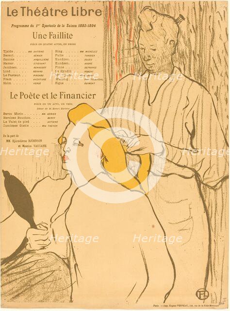 The Hairdresser - Program for the Theatre-Libre (Le coiffeur - Programme du Théatre-Libre), 1893. Creator: Henri de Toulouse-Lautrec.