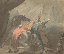 A King and a Horse with Ghostly Women, 1770-80. Creator: William Hamilton.