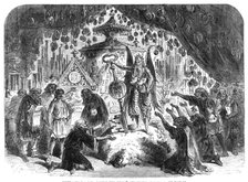 Scenes from the Christmas pantomimes:..."Little King Pippin" - the Temple of Mammon, 1865.  Creator: Unknown.