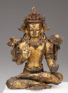 Bodhisattva Avalokiteshvara Seated with Hand in Gesture of Reassurance (Abhayamudra), 15th/16th cent Creator: Unknown.