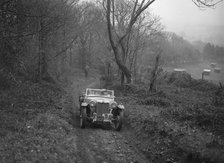 1936 MG TA taking part in a motoring trial, late 1930s. Artist: Bill Brunell.