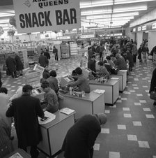The check-out area of the ASDA supermarket in Rotherham, South Yorkshire, 1969. Artist: Michael Walters