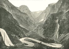 The Zig-Zag road and Waterfalls, Stalheim, Norway, 1895.  Creator: Poulton & Co.