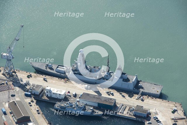 Royal Navy destroyer HMS Diamond (D34), HM Naval Base, City of Portsmouth, 2018. Creator: Historic England.