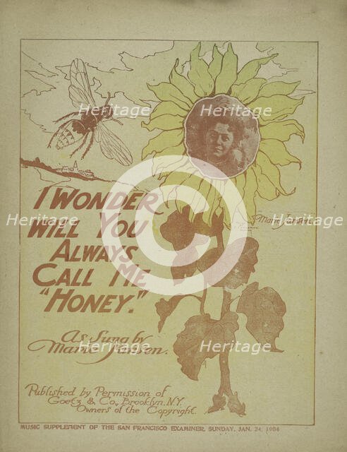 'I wonder will you always call me "honey"', 1900 (Inferred). Creators: Unknown, Elmer Chickering.