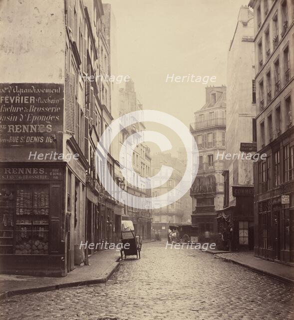 Rue des Lombards, from the rue des Lavandières Sainte-Opportune, 1864. Creator: Charles Marville.