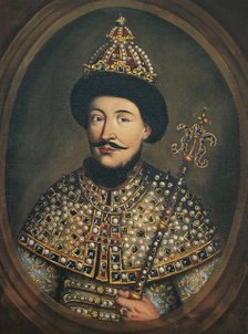 Portrait of the Tsar Alexis I Mikhailovich of Russia (1629-1676), 1670s. Artist: Austrian master (active ca. 1440-1450)