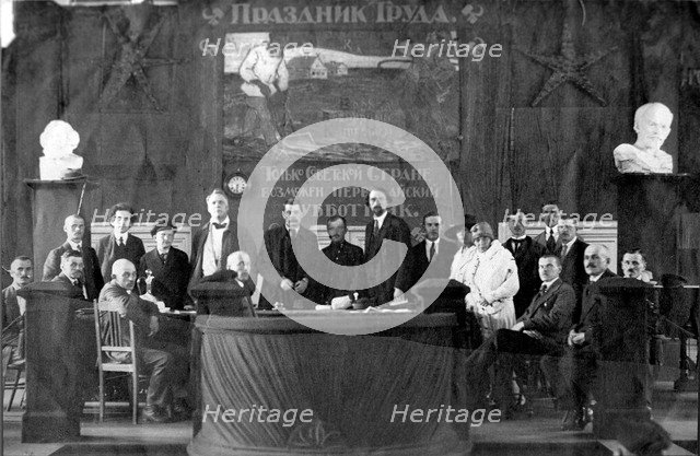 May Day meeting, Russia, 1920. Artist: Anon