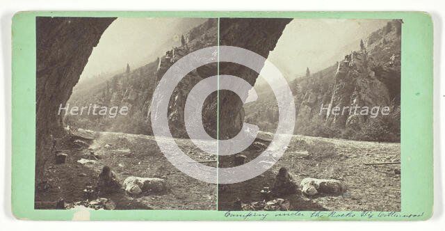 Camping Under the Rocks, Big Cottonwood, 1859/62. Creator: Charles Roscoe Savage.