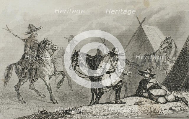 Kyrgyz camp, Russia, 1839.  Creator: Augustin François Lemaitre.