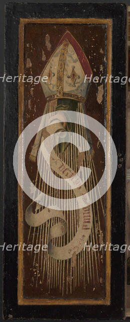 Mitre and Motto of Tongerlo Abbey, 1507. Creator: Goswijn van der Weyden.