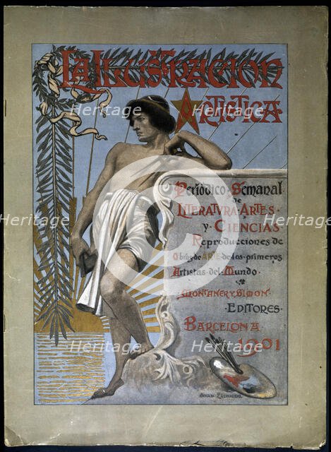 The Artistic Illustration, cover of the art magazine in its special issue XX anniversary, 1-1-1901. Creator: LLIMONA I BRUGUERA, Joan (1860 - 1926).