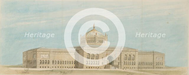 World's Columbian Exposition Fine Arts Museum, Chicago, Illinois, Perspective, c. 1890-1891. Creator: Paul C. Lautrup.