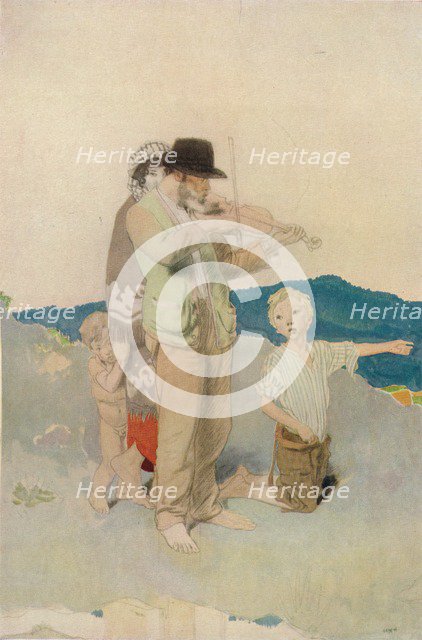 'The Fiddler, Study for Central Group in the Wayside Wedding', c1923. Creator: William Newenham Montague Orpen.