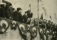 Holy War is pronounced at the Fatih Mosque, Constantinople, 14 November 1914, (c1920). Creator: Unknown.