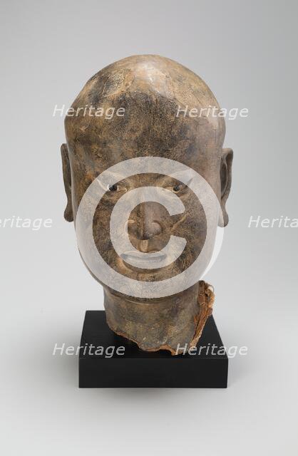 Head of a Luohan, Northern Song, Liao, or Jin dynasty, c. 11th century. Creator: Unknown.