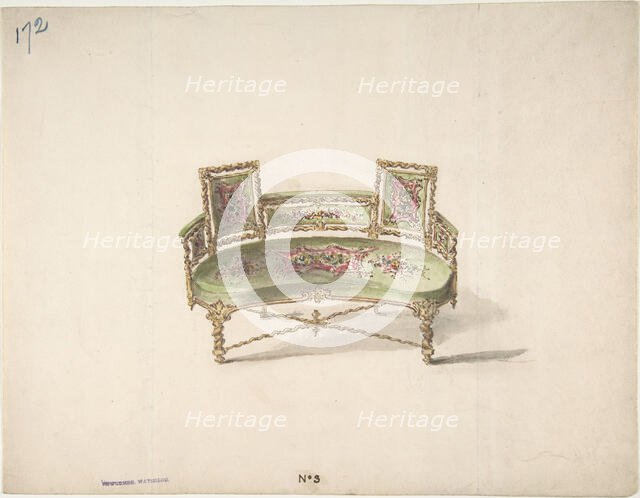 Design for a Curve-backed Settee, early 19th century. Creator: Anon.