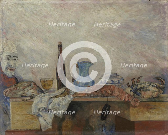 Mask and Crustaceans (vive le Carème), 1891. Creator: James Ensor.