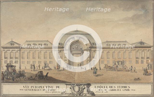 View of the Hôtel des Fermes Générales du Tabac, 1763. Creator: Jean-Michel Moreau.